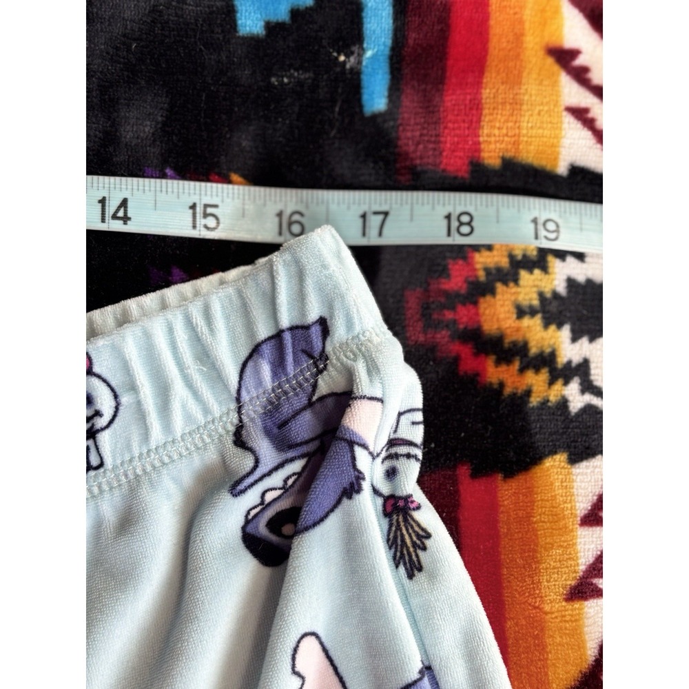 Disney Stitch Juniors Pj Set Soft Velour Pullon Jogger Pants Sz L (12-14) Blue - Picture 9 of 11